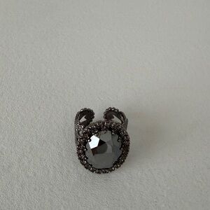 Sorreli Silver Black Statement Ring